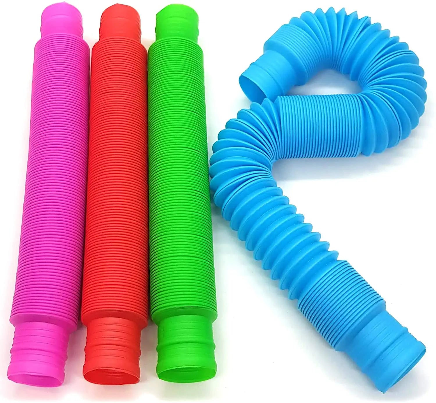 4 Pack Tube Sensory Fidget Toy | Colorful Heavy-Duty Construction Building Educational Toys for Stress Autism ADHD